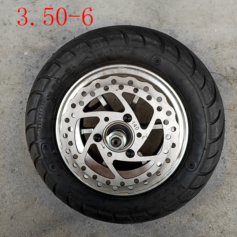 Good quality10 inch electric scooter wheels 6inch wheel hub + 3.50-6 vacuum Road tyre + Brake disc fits Folding electric scooter