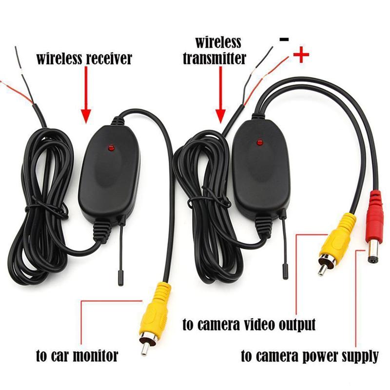 2.4g trådlösa sändare mottagare för bil backkamera och bil tft lcd monitor dvd 12v 24v rca video parkering auto
