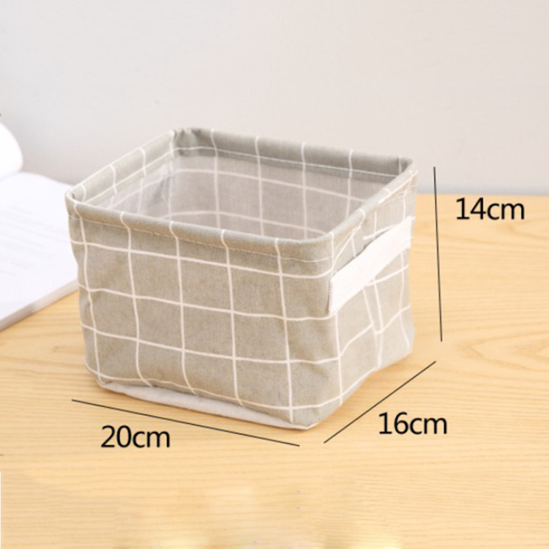 Foldable Cotton Linen Storage Organizer Box Sundries Storage Box Cabinet Underwear Cloth Container Organizer Fabric Basket