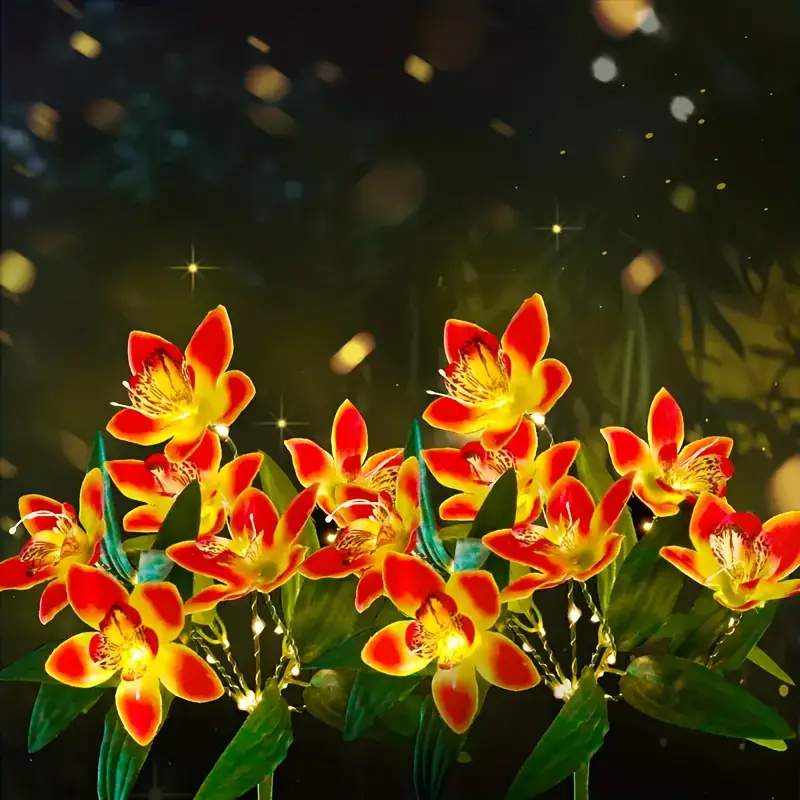 Utendørs solcelledrevne hagelamper 7 hoder solcelledrevne blomsterlamper til hage, plen, utendørs solcelledrevne hagelamper, stakelys
