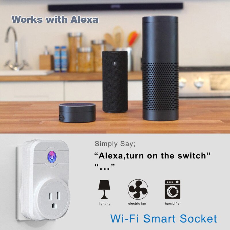 SW1 10A Wifi Wireless Switch US plug socket english home Automation Remote Control support iPhone Android Smartphones APP