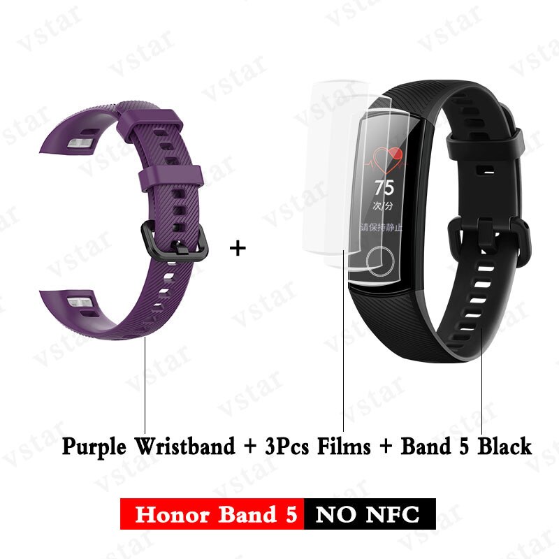 Huawei Honor band 5 smartband AMOLED Huawei smartwatch sang oxygène coeur rage ftness sommeil tracker natation sport trakcer gps: band5 black add purp