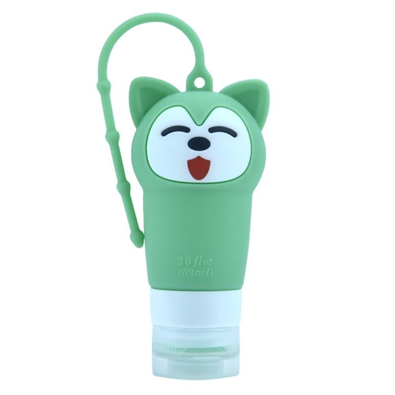 1 pièces shampooing Gel douche Lotion bouteille rechargeable stockage bouteille pots Portable Silicone voyage dessin animé ours Animal Case organisateur: 03