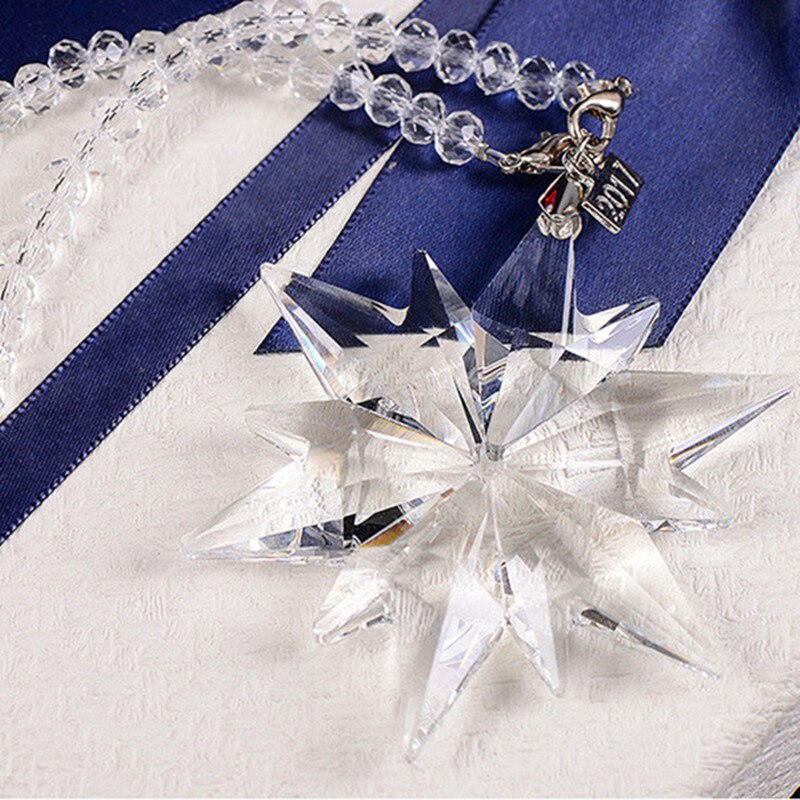 Top 3 couleurs K9 cristal flocon de neige lustre suspendus gouttes ornements de noël pour fenêtre Suncatcher ou décoration de voiture: WHITE