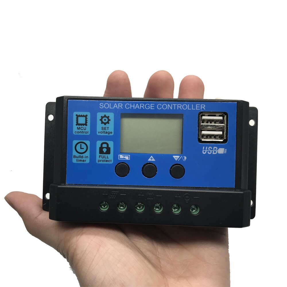 Solar Mppt 10A Solar Pwm Charger Controller Dual Usb Lcd Display 12V 24V Zonnepaneel Accu Laadregelaar controllers