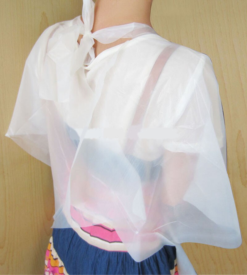 100pcs/set salon Cleaning Plastic Aprons Disposable Apron Transparent Hairdressing cape disposable cloth Barber hair salon tool