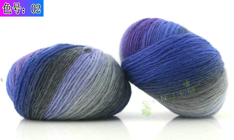 6 Stuks * 50G 100% Australische Wol Regenboog Garen Voor Breien Hand Geweven Lijn Knit Hand Gehaakte breien Regenboog T50: 02