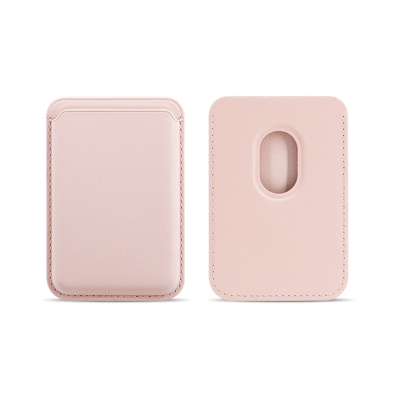 Cartera MagSafe magnética - Funda tarjetero de cuero PU para iPhone 12/13/14/15/16, accesorio MagSafe delgado con almacenamiento de tarjetas ​: Color vino