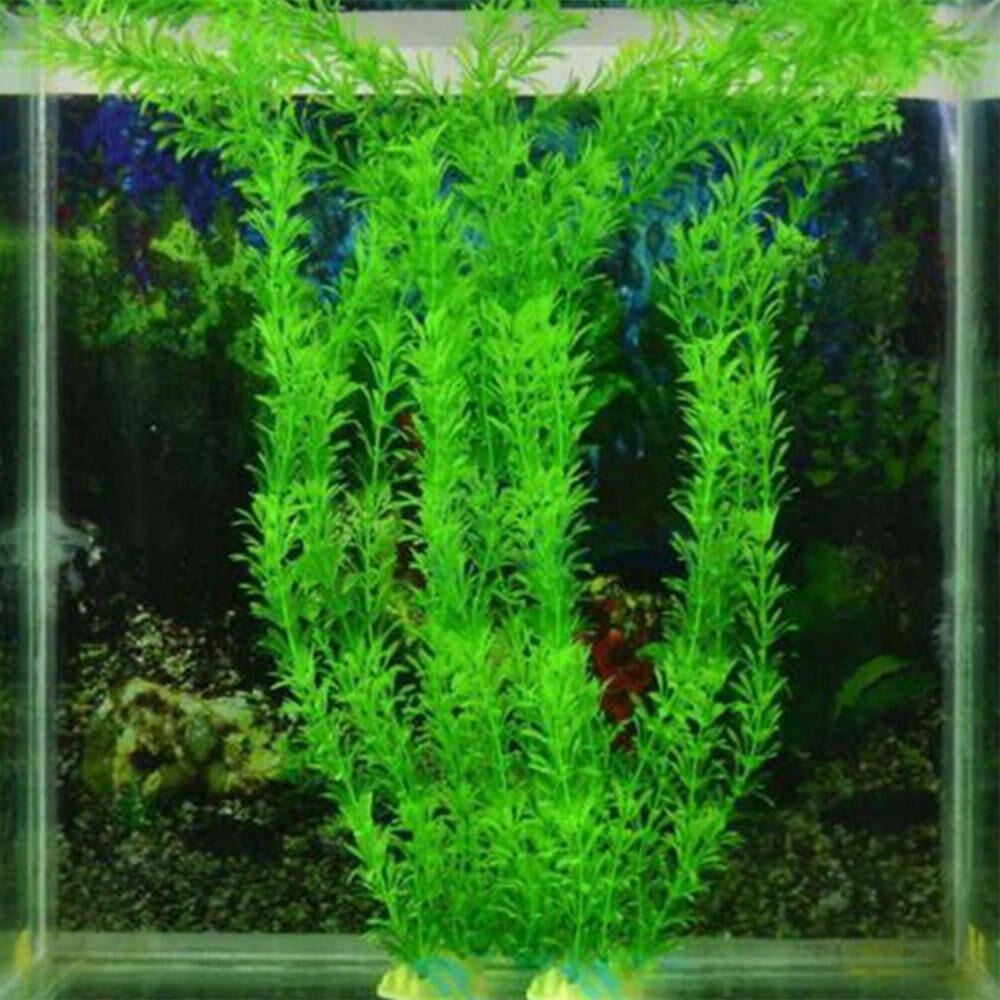 1x akvarium akvarium grønn plast planter gress dekor ornament høy plante zx