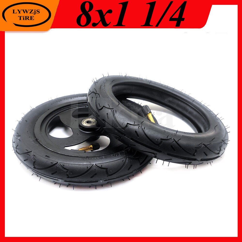 8X1 1/4 Inner Outer Tire 8 Inch Pneumatic Wheel Tyre for Mini Electric Scooter Baby Carriage Wheel Replacement Parts