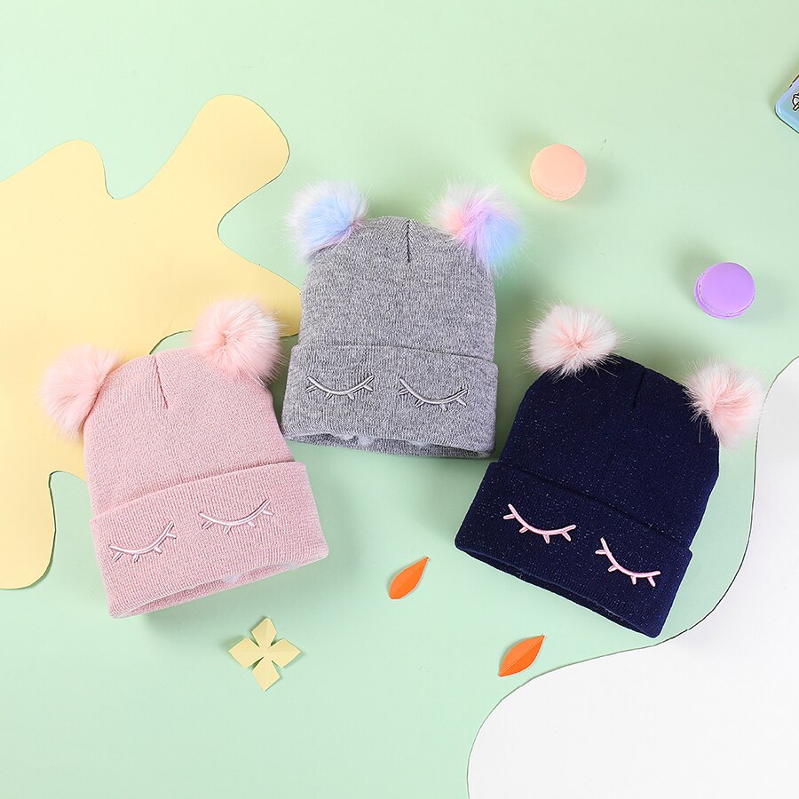 Gorros de niña de unicornio, sombrero con pompón, gorro de punto para niño y niña, gorra de , Gorros de bebé,
