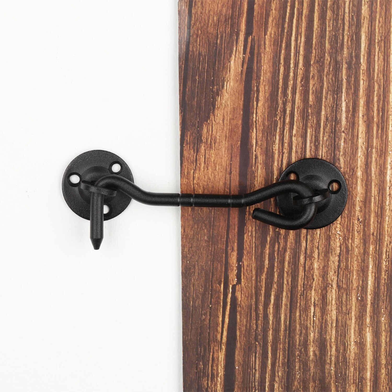 4 inch Cabin Hook Barn Door Latch Doors Bathrooms Windows Eye Latch Stainless Steel Silent Gate Hook with screws