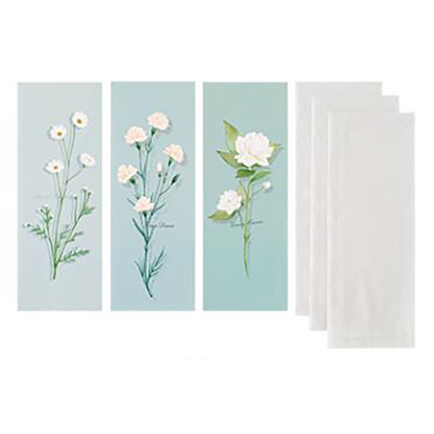Flower Pattern Letter Pad Envelopes Set 3Pcs Envelope + 3 Sheets Paper Letter Message Greeting Card Paper Letter Stationary: 1