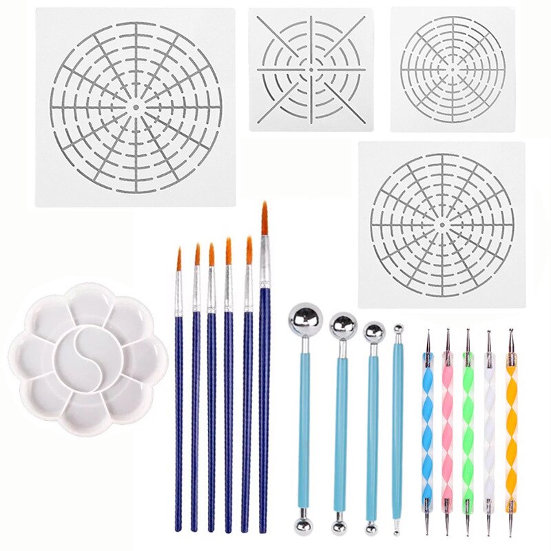 Sculpting Craft Canvas Draw Tools for Nail Art Mandala Painting Rocks Embossing Pattern Ceramic Clay Dotting Tools: 20PCS