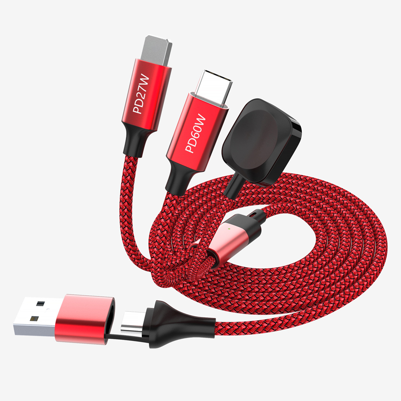 USB C Charger for Apple Watch, 3 in 2 Charging Cable with for Apple iWatch iPhone 15/14/13/12Pro, Nylon Braided-line: Blue / 5m