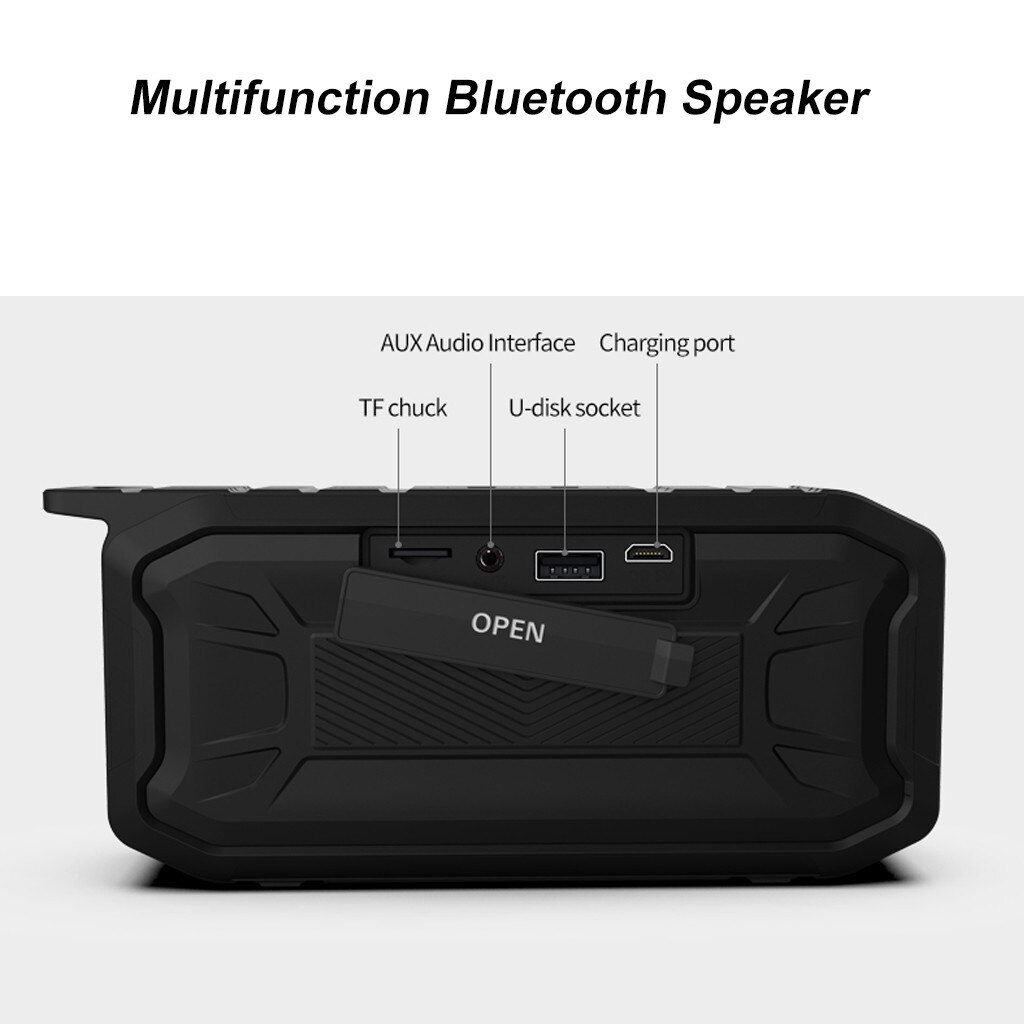 Kabelloser bluetooth-lautsprecher für den außenbereich 5.0 hd klangdimensionen, wasserdicht ( ipx7 ), wasserdichter subwoofer und outdoor-audio-karte
