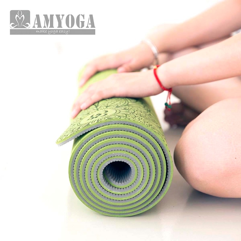 Dature tpe yogamåtte 6mm fitnessmåtte fitness yoga sportmåtte gymnastikmåtter med yogataske balance pad yogamat 183*61cm*6mm