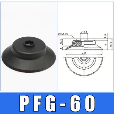 Vakuum Saugnapf Industrielle Pneumatische PFYK-60/80/95 Einzigen Schicht Importiert Silikon Manipulator Zubehör Vakuum Saug: Schwarz