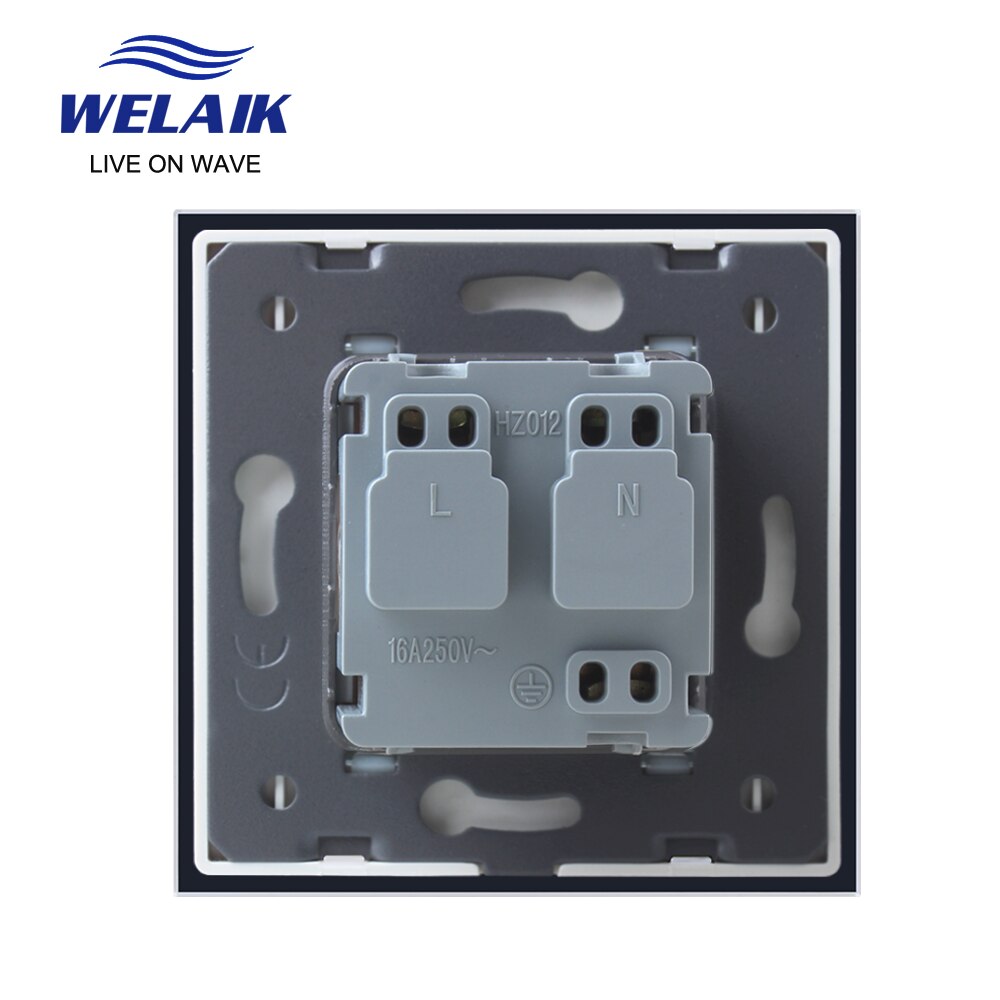 Welaik eurooppalainen standardi 16a pistorasia eu pistorasia 80*80mm 220v pistorasia 16a pistorasia lasipaneeli seinäpistorasia  a18ew