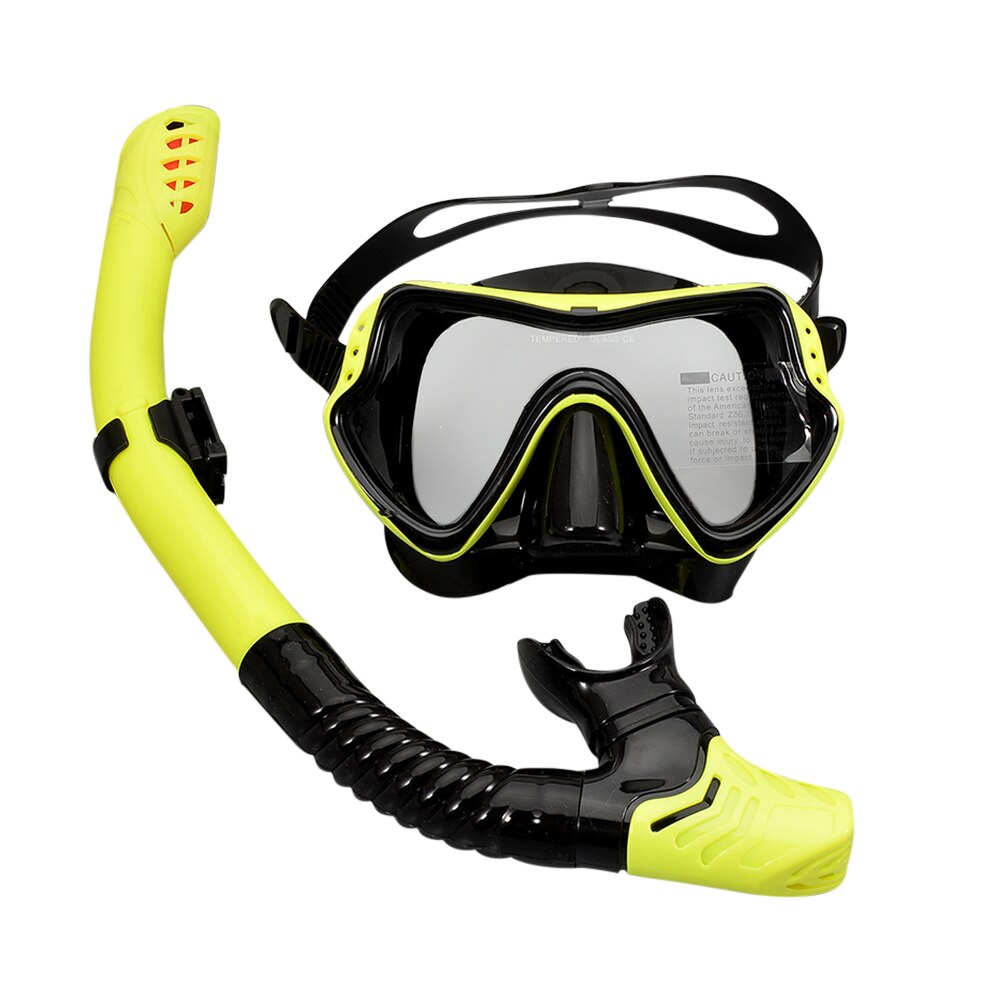 Underwater Scuba Diving Masks Snorkeling Breath Tube Set Adult Silicone Anti-Fog Goggles Glasses Swimming Pool Equipment: Yellow C