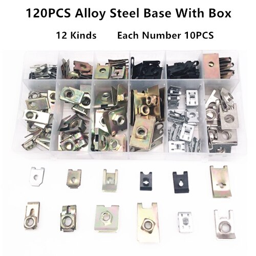 260PCS Auto Bumper Fender Screw Plastic Fastener Box Set For dodge magnum vw beetle srt8 jetta mk3 suzuki sx4 toyota fj cruiser: 120pcs set 5