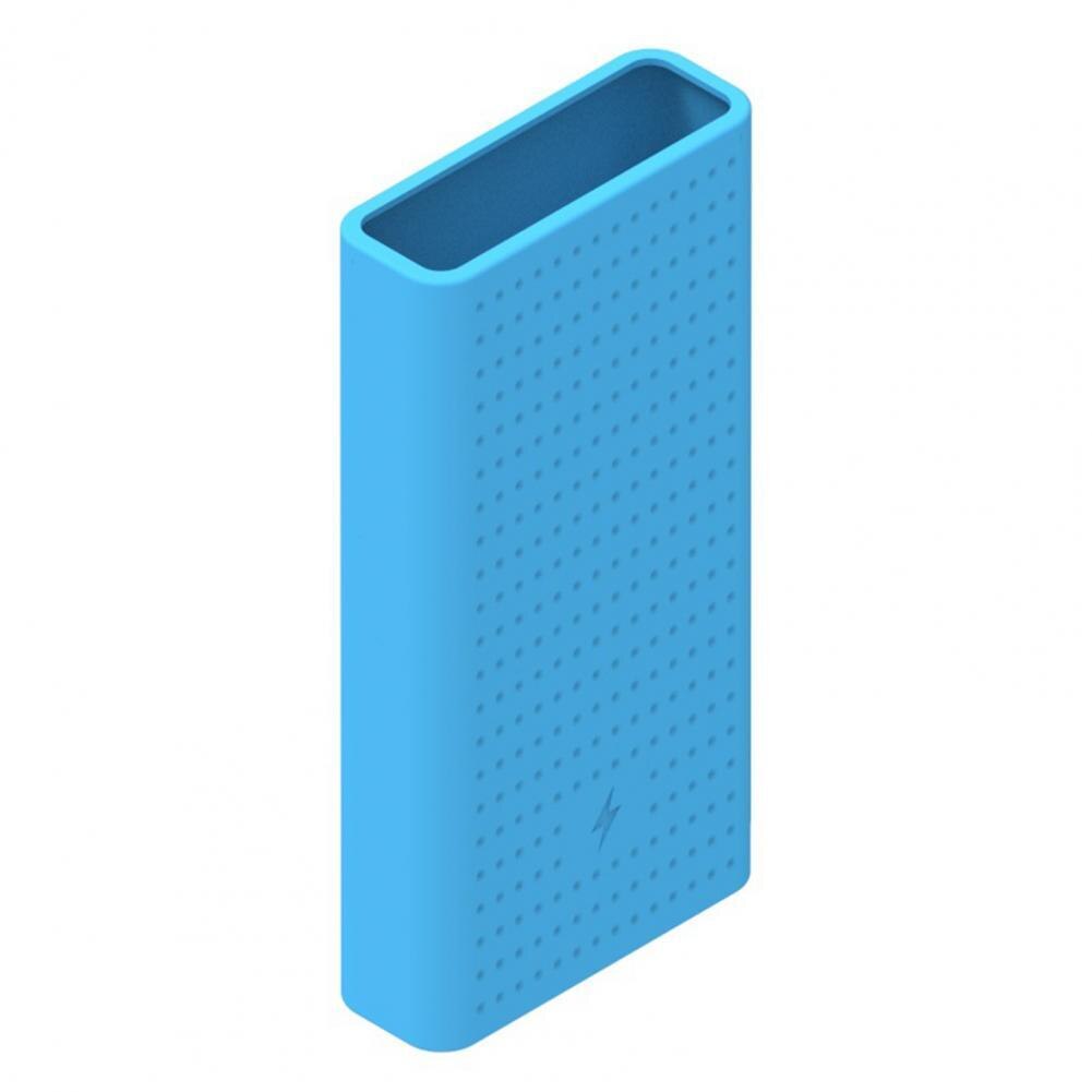Stofdicht Effen Kleur Zachte Siliconen Case Beschermhoes Voor Xiaomi 20000Mah Power Bank: Blue