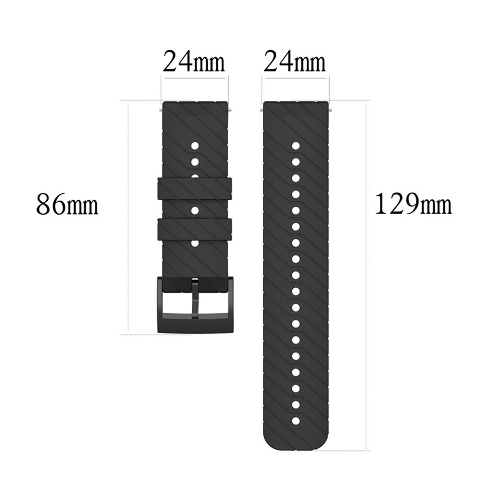 24Mm Zachte Siliconen Band Strap Voor Suunto Spartan Sport Pols Hr Vrouwen Mannen Universele Horlogeband Armband Voor Suunto 9/ 9 Baro /D5