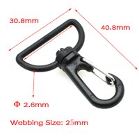 10pcs Plastic Swivel Snap Hook For Weave Paracord Lanyard Buckles Backpack Straps Webbing 15mm 20mm 25mm Black: Webbing Size 25mm