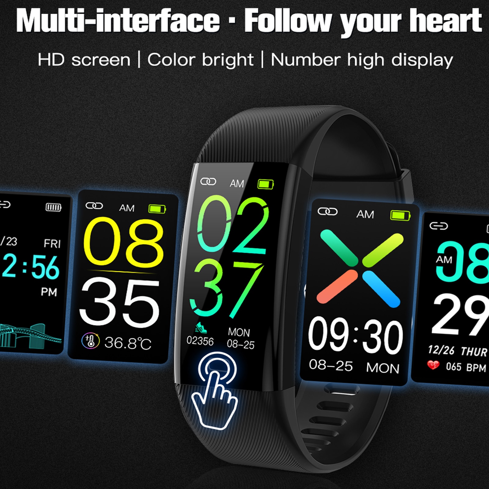Hartslag/Bloed Zuurstof/Bloeddrukmeter Smart Horlo... Grandado