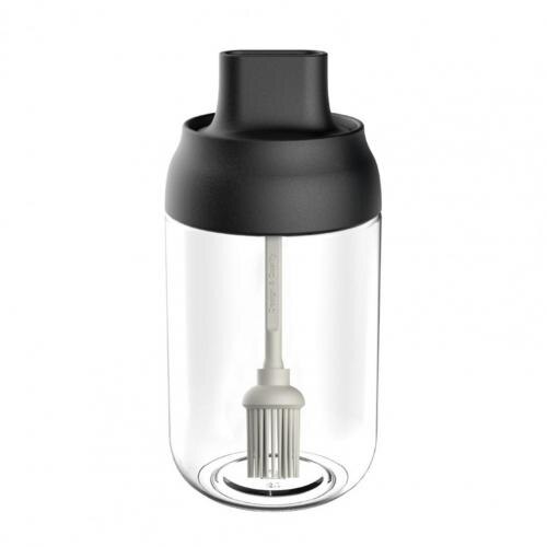 Spice Jar Storage Versatile Glass Salt Honey Oil Seasoning Bottle for Home Seasoning Kitchen Spice Kit: Black 2