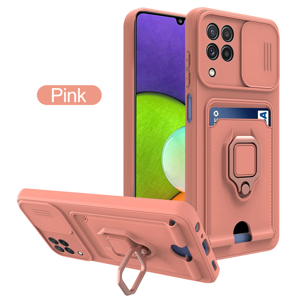 Custodia protettiva per fotocamera scorrevole per samsung A22 4G/5G supporto magnetico per auto custodia morbida antiurto SumsungA22 22A Sansung A 22 Fundas: For Samsung A22 4g / Pink 5