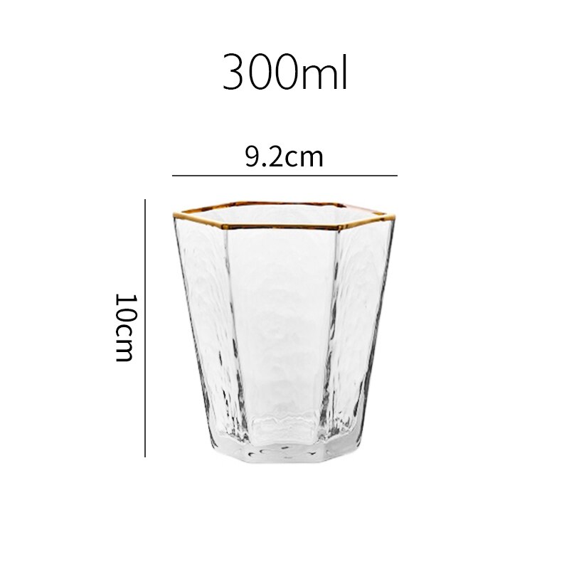 Japan Orange Color Wine Glass Geometric Hexagonal Champagne Goblet Tequila Whiskey Wine Glasses Home Barware: CLEAR 300ml