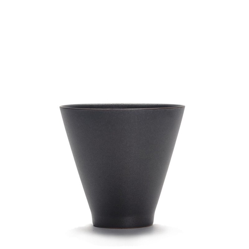 Cerámica gruesa de estilo japonés, taza de té de viento, cambio de horno, taza de té de cerámica antigua, taza maestra, taza individual, tazas de cerámica: Black iron glaze