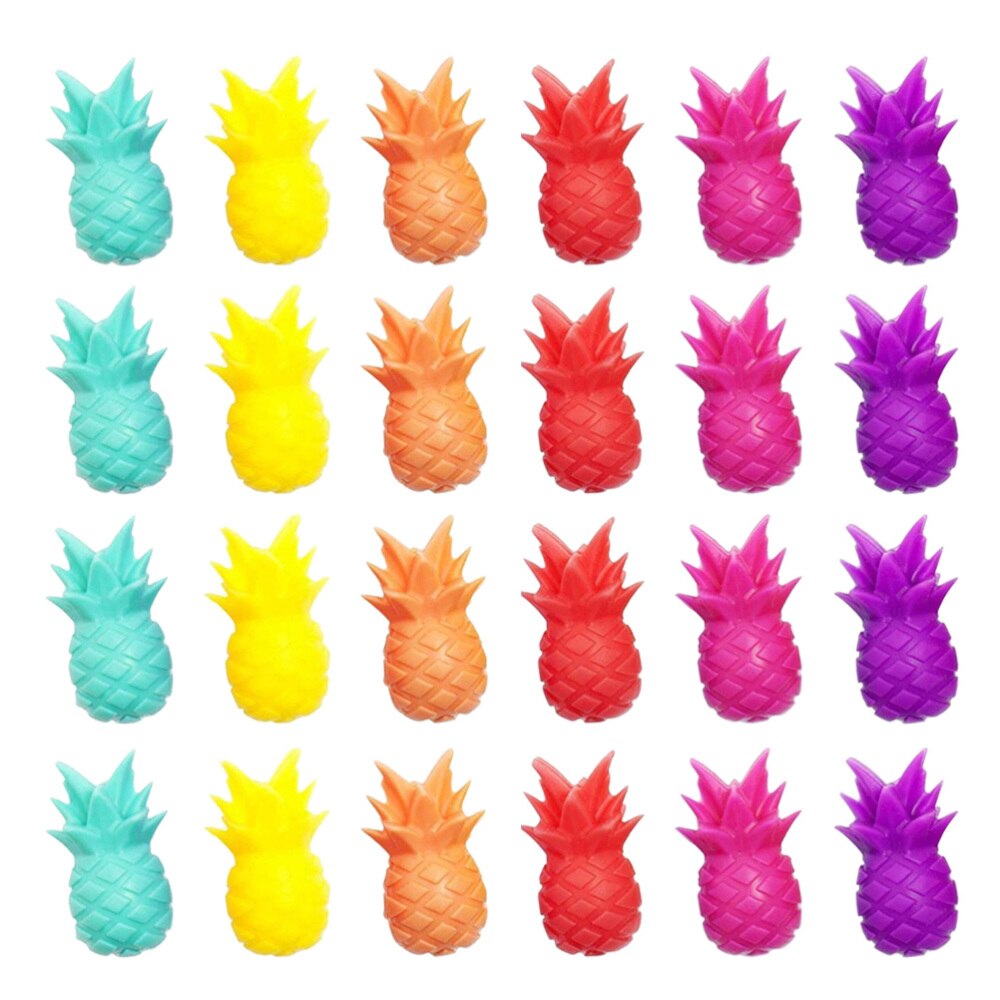 12Pcs Ananas Vorm Wijnglas Markers Siliconen Wijn Identifier Drinkbeker Sign (6 Kleuren)