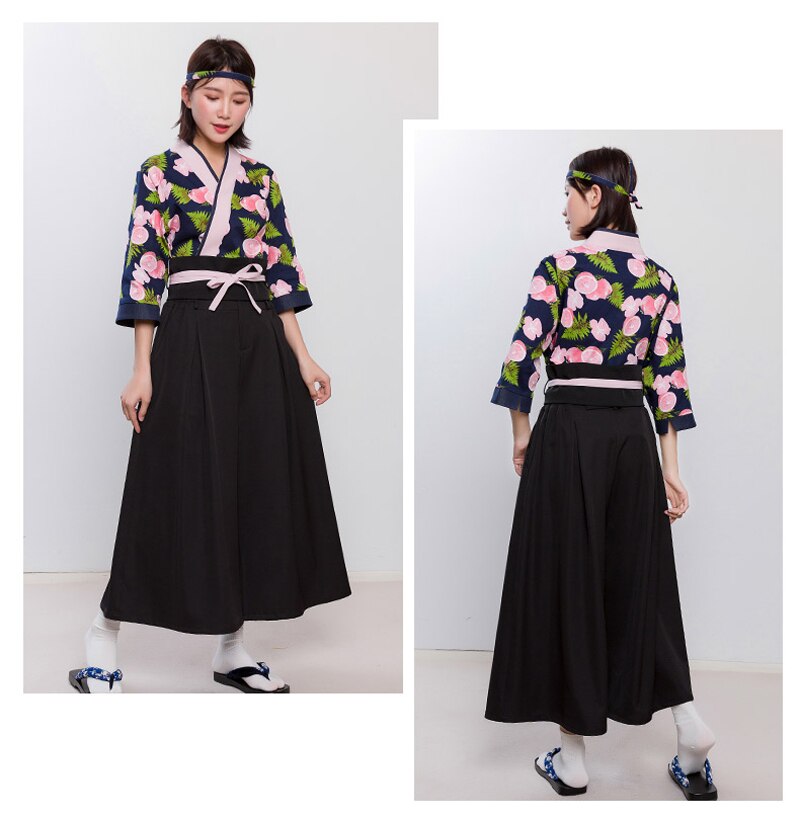 Japanese style Food Service Clothing Woman Sushi Chef Jacket Chef Work Uniform Cook suit female Japanese kimono