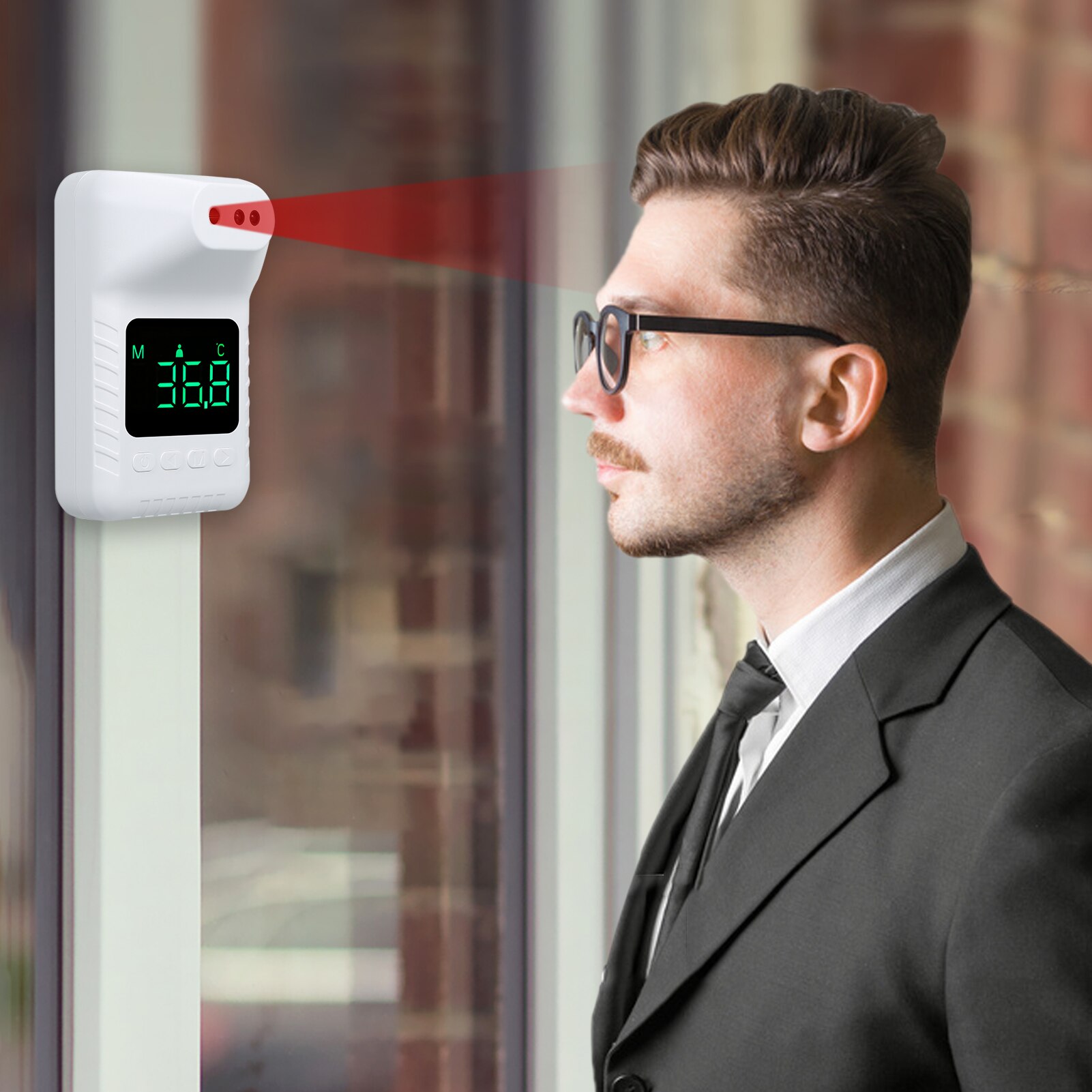 Termómetro infrarrojo sin contacto, medidor de temperatura montado en la pared, pantalla Digital ℃/℉ para el cuerpo