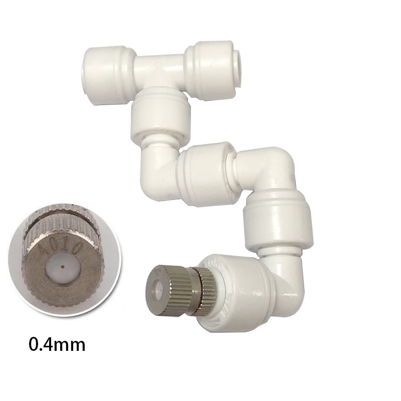 360 Adjustable Fogger Mist Sprinkler Atomizing Misting Nozzle Kit Spray Injector Brass Nozzle: black