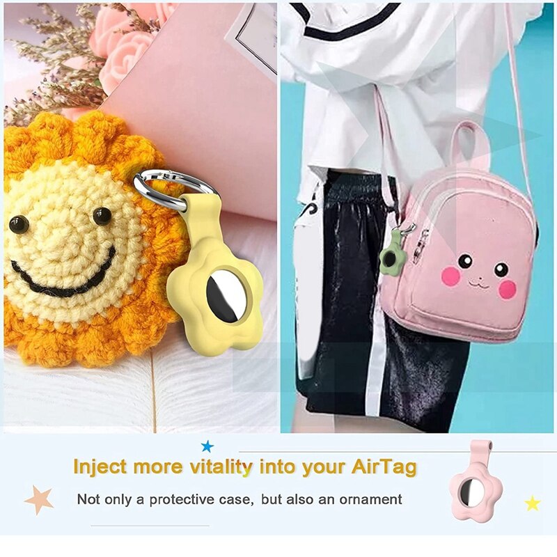 Paquete de 5 fundas Airtag para Apple Airtag, funda para llavero Airtags con llavero antipérdida, funda para soporte Airtag