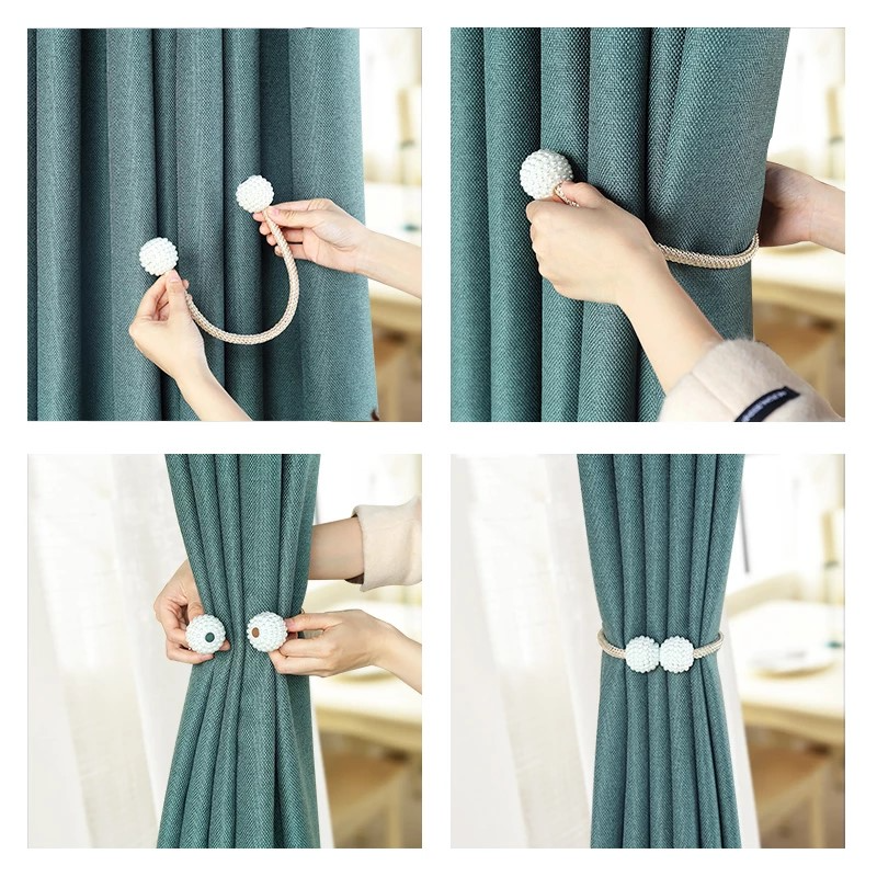 1/2PCS Magnetic Curtain Clip Curtain Holders Pompom Tieback Buckle Hanging Ball Buckle Curtain Tie Back Accessories Home Decors