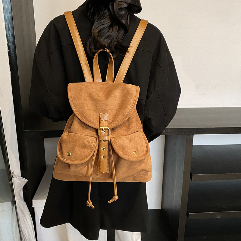 Wildleder Rucksack Damen Rucksack Wildleder Optik Rucksack Fashion