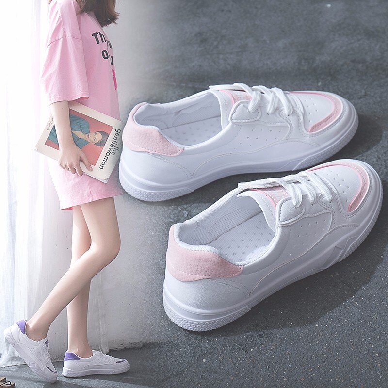 Goedkope damestennisschoenen, ademende wandelschoenen, sportschoenen van het merk dames, witte sportschoenen met platte zolen.