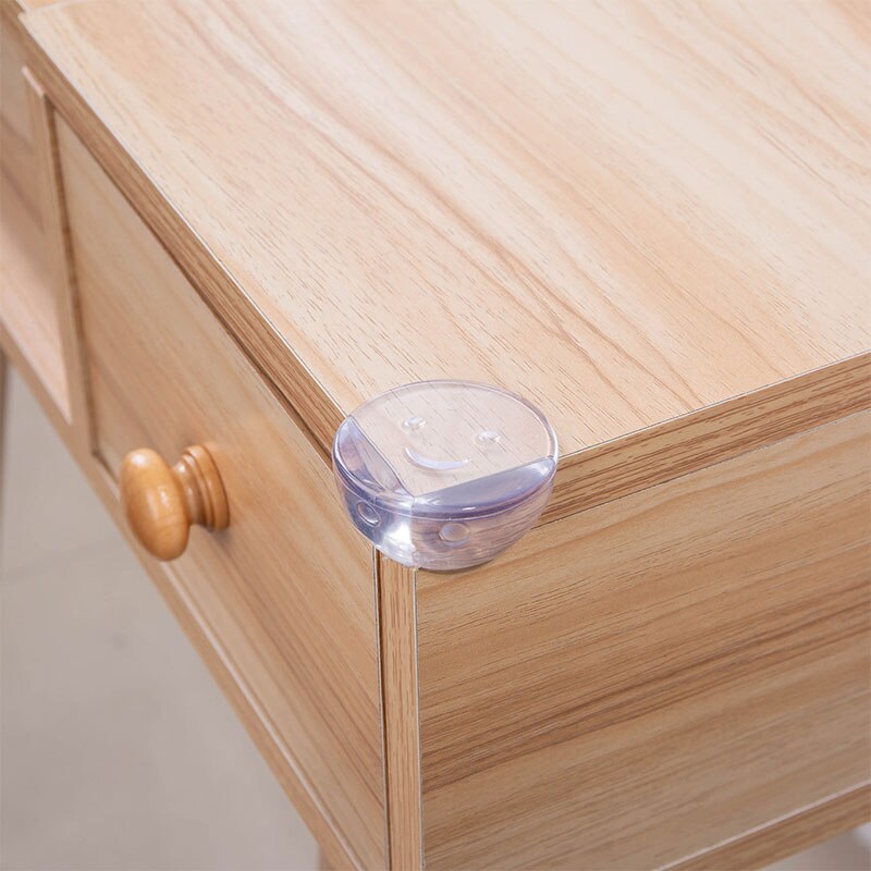 Almohadilla de esquina de silicona transparente para protección de niños, Protector de esquina de bonito, seguridad para niños y bebés, 8 unids/lote: Smiley pad