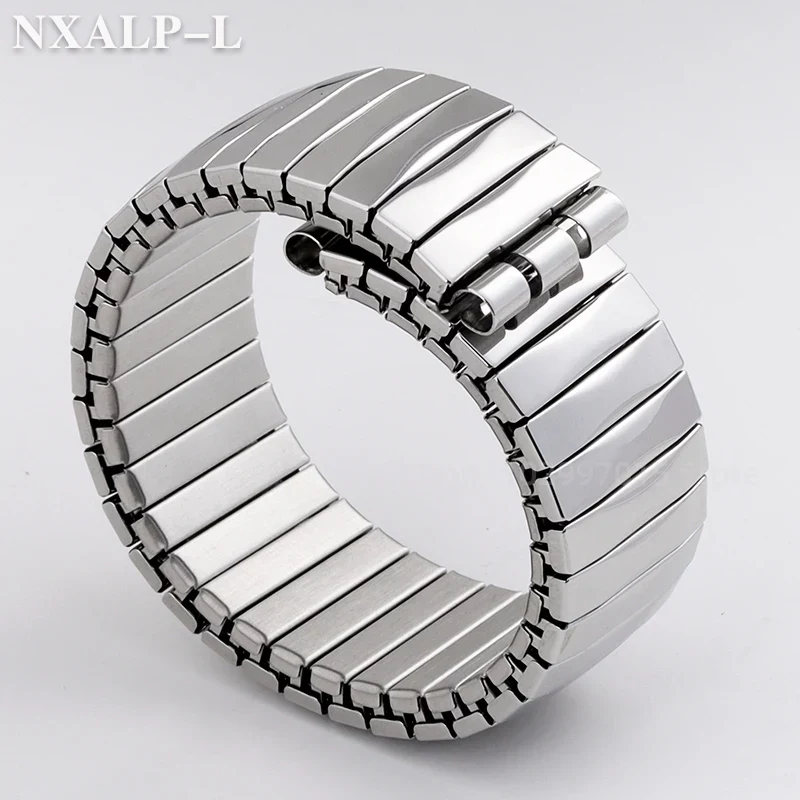 Bracelet en métal élastique pour montre SWATCH, bracelet de montre en acier inoxydable 256, accessoires de bracelet polis, 6 000 commandes, 17mm, 20mm
