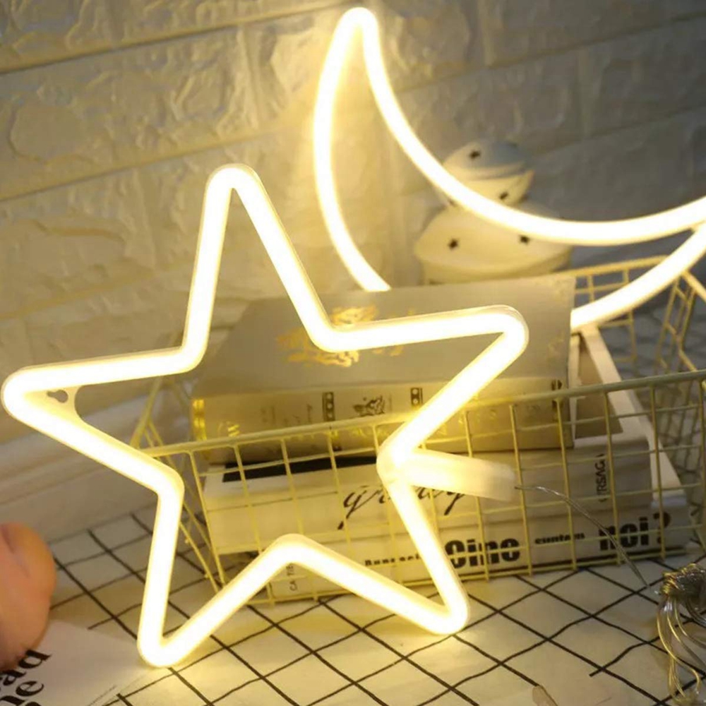 AA Batterie und USB angetrieben LED Neon- Licht Zeichen Stern Nacht Licht Weihnachten Hochzeit Party freundlicher Zimmer Heimat Dekorationen Neon- Lampe