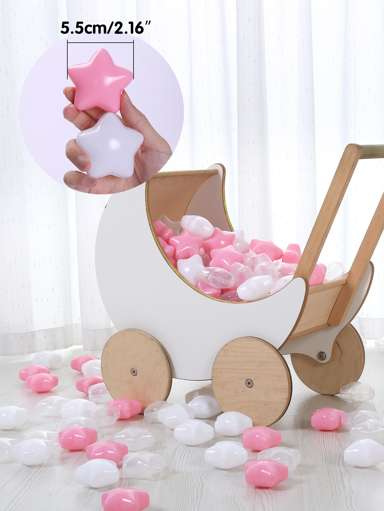 150pcs Non-Toxic Free BPA Soft Plastic Balls 2.67inch Star Multi-shaped for kids Play house Pool Birthday Party Decoration