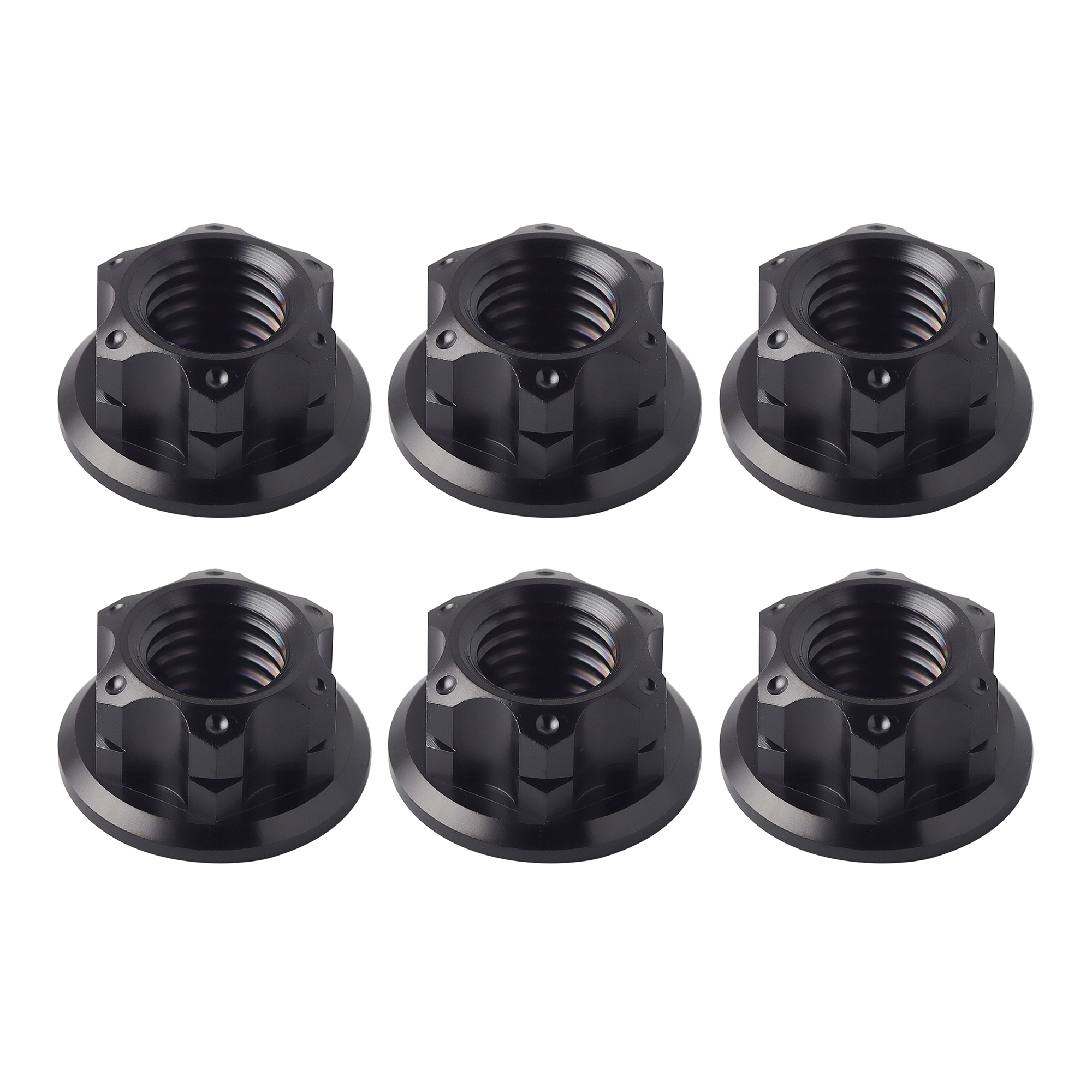 XMSJ M6 M8 M10 M12 Hex Hexagon Flange Titanium Nuts Rear Axle Lock Nut for Bike Motorcycle Fastener Titanium Hex Flange Nuts: M12 / Pink