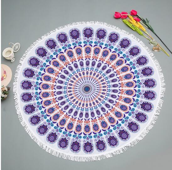 Paisley Strand Deken Boho Bohemian Ronde Mandala Zand Proof Grote Microfiber Strand Deken Handdoek Indiase Toalha De Praia Redonda