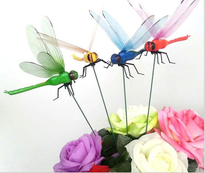 20 Stks/partij 12Cm, Simulatie Libel Kleurrijke. Vlinder Dragonfly Ambachten Gazon Tuin Bloem Plunger Decoratie