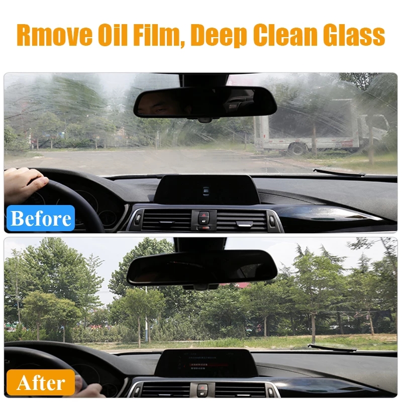 Glass Deep Cleanser Car Scratch Remover Liquid Microfiber Windscreen Window Cleaning Glass Remove Oil Film Car Styling