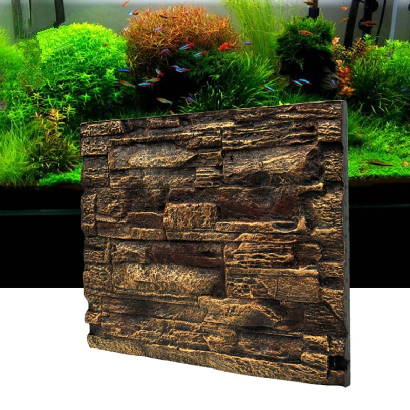 3D Aquarium Achtergrond Blok 60X45 Cm Patronen Pet-Levert Aquarium Auqarium Decor Niet Giftig Milieuvriendelijke vintage Plaat